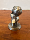 Avon Fine Pewter Teddy Bear 3” Figurine “Report Card Day” Flowers 1994 Statue