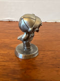 Avon Fine Pewter Teddy Bear 3” Figurine “Report Card Day” Flowers 1994 Statue