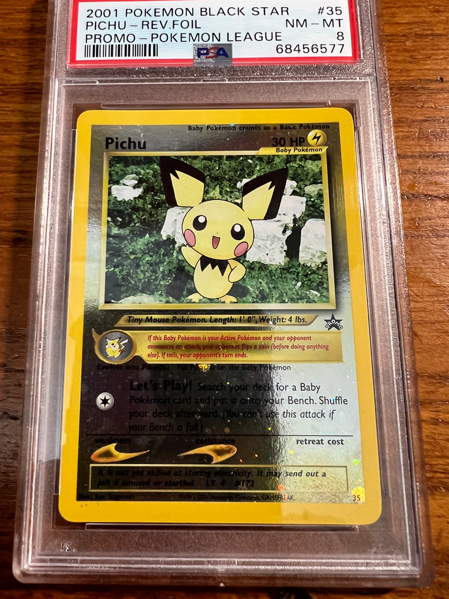Pichu Black Star Promo #35 Reverse Holo Pokemon 2001 PSA 8 ⚡️ – LCFStore.com