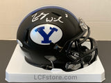 ZACH WILSON Signed BYU COUGARS Black Matte Mini Helmet