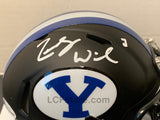 ZACH WILSON Signed BYU COUGARS Black Matte Mini Helmet