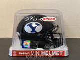 ZACH WILSON Signed BYU COUGARS Black Matte Mini Helmet
