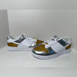 Nike Dunk Low Women "Heirloom" Metallic Gold White and Silver