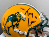 TREY LANCE AUTOGRAPHED NORTH DAKOTA STATE YELLOW MINI HELMET