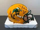 TREY LANCE AUTOGRAPHED NORTH DAKOTA STATE YELLOW MINI HELMET