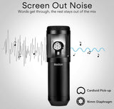 USB Condenser Microphone, IKEDON 192KHZ/24Bit Plug & Play PC Streaming Mic