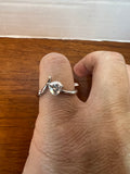 0.75 CT Heart Cut Moissanite Ring Size 8 VVS1 D Color Silver Plated Bypass Ring