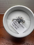 1 CT Moissanite Floral Halo Ring Size 7 GRA Certificate & Box JA022