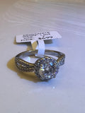 1 CT Moissanite Halo Ring Size 7 Split Shank
