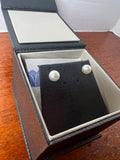 Costco 14K White Gold 7-7.5mm Cultured Freshwater Pearl Stud Earrings Box