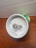 1 CT Moissanite Floral Halo Ring Size 7 GRA Certificate & Box JA022
