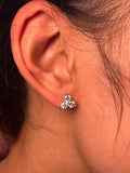 S925 Moissanite 3 Stone Cluster Stud Earrings 1.8 CTW GRA Certificate Box