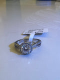 1 CT Moissanite Halo Ring Size 7 Split Shank