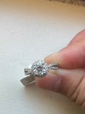1 CT Moissanite Halo Ring Size 7 Split Shank