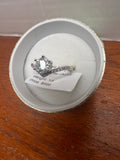 1 CT Round Moissanite Ring Size 7 GRA Certified Silver Tone Engagement Ring Box