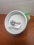 1 CT Moissanite Ring Size 7 Silver Plated GRA COA Box JA037 Engagement Ring
