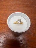 1.0 CT Oval Moissanite Ring Gold Plated Solitaire Engagement Promise Ring