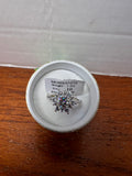 1.2 CT Moissanite Floral Cluster Ring Size 10 Round Cut Silver Tone w/ Gift Box