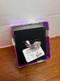 Approx 1.0 CT Round Moissanite Halo Ring Size 8 VVS1 D Color Silver Tone