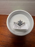 1 CT Round Moissanite Ring Size 7 GRA Certified Silver Tone Engagement Ring Box