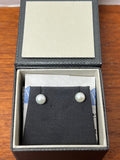 Costco 14K White Gold 7-7.5mm Cultured Freshwater Pearl Stud Earrings Box