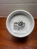 2 CT Round Moissanite Ring Size 7 GRA Certificate Silver Plated Box