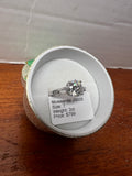 2 CT Moissanite Ring Size 7 Round Baguette Silver Plated GRA COA Box JB005