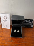 S925 Moissanite 3 Stone Cluster Stud Earrings 1.8 CTW GRA Certificate Box