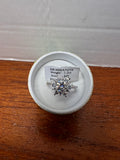 1.2 CT Moissanite Floral Cluster Ring Size 10 Round Cut Silver Tone w/ Gift Box