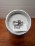 2 CT Moissanite Ring Size 7 Silver Plated Round GRA COA Box JB030