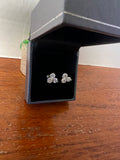S925 Moissanite 3 Stone Cluster Stud Earrings 1.8 CTW GRA Certificate Box