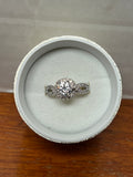 1 CT Round Moissanite Halo Twist Ring D VVS1 GRA Certificate Gift Box New