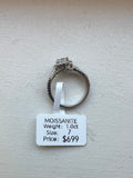 1 CT Moissanite Halo Ring Size 7 Split Shank