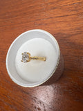 1.0 CT Oval Moissanite Ring Gold Plated Solitaire Engagement Promise Ring