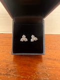 S925 Moissanite 3 Stone Cluster Stud Earrings 1.8 CTW GRA Certificate Box