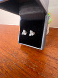 S925 Moissanite 3 Stone Cluster Stud Earrings 1.8 CTW GRA Certificate Box