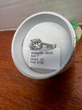 2 CT Moissanite Ring Size 7 Round Baguette Silver Plated GRA COA Box JB005