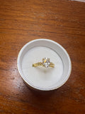 1.0 CT Oval Moissanite Ring Gold Plated Solitaire Engagement Promise Ring