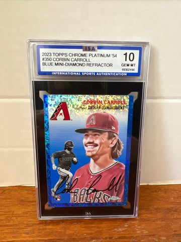 2023 Topps Chrome Platinum Corbin Carroll (RC) Blue Mini Diamond  61/199 ISA 10