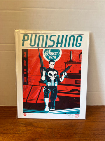 The Punisher 8x10 Art Print from Bam Box, Dave Perillo Signed With COA, Marvel