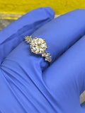 2.0 CT Moissanite Ring Size 10 Silver Tone Sparkling Statement Engagement Ring
