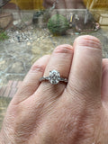 2.0 CT Oval Moissanite Ring Size 9 Silver Tone Engagement Promise Ring
