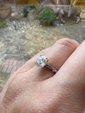 2.0 CT Oval Moissanite Ring Size 9 Silver Tone Engagement Promise Ring