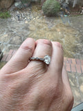 2.0 CT Oval Moissanite Ring Size 9 Silver Tone Engagement Promise Ring