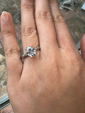2.0 CT Oval Moissanite Ring Size 9 Silver Tone Engagement Promise Ring