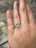 2.0 CT Oval Moissanite Ring Size 9 Silver Tone Engagement Promise Ring