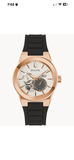 Bulova Latin GRAMMY 97A186 Automatic Rose Gold 38mm Open Heart Watch NEW IN BOX