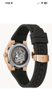 Bulova Latin GRAMMY 97A186 Automatic Rose Gold 38mm Open Heart Watch NEW IN BOX