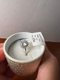 2.0 CT Round Moissanite Halo Ring Size 5 Silver Tone Engagement Promise Ring