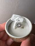 2.0 CT Round Moissanite Halo Ring Size 5 Silver Tone Engagement Promise Ring